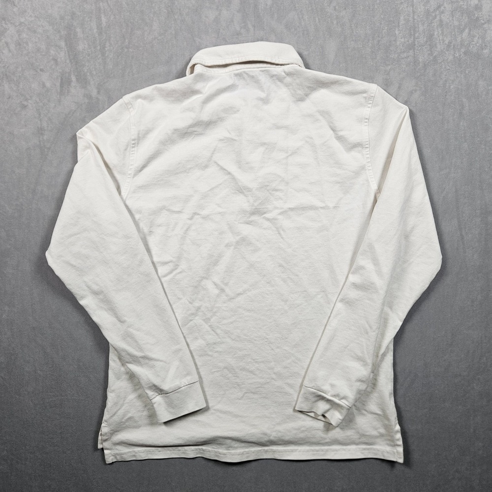 Peter Manning Polo Shirt Mens 2 White Long Sleeve Pima Cotton Stretch Casual - Picture 3 of 8